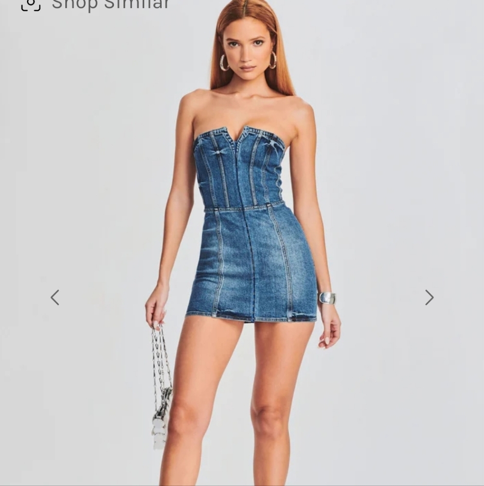 Denim Retrofete Strapless Mini Dress